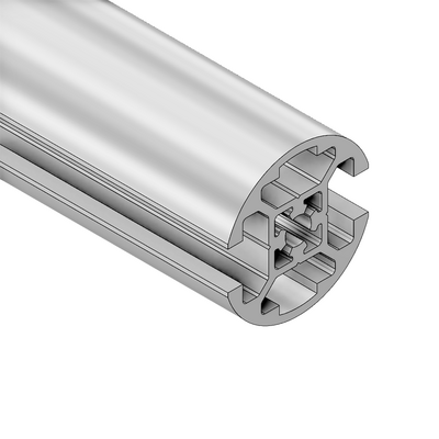10-40R2-0-48IN ALUMINUM PROFILE 40MM ROUND<br>2-SLOT, CUT TO LENGTH OF 48 INCHES